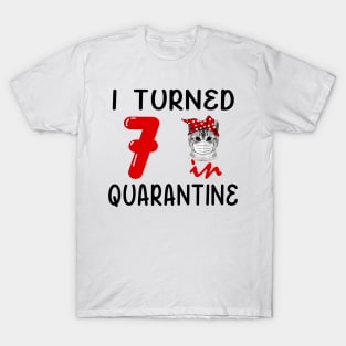 I Turned 7 In Quarantine Funny Cat Facemask T-Shirt